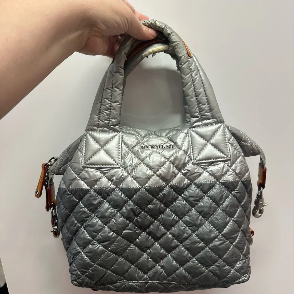 MZ Wallace Silver Quilted Women's Bag